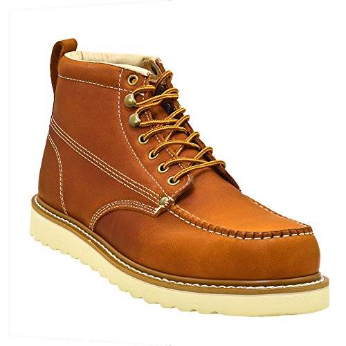 Golden Fox Work Boots 6″ Men’s Moc Toe Wedge Comfortable Boot for Construction