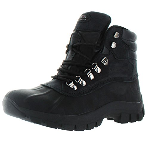 Kingshow Mens Warm Waterproof Winter Leather High Height Snow Boot